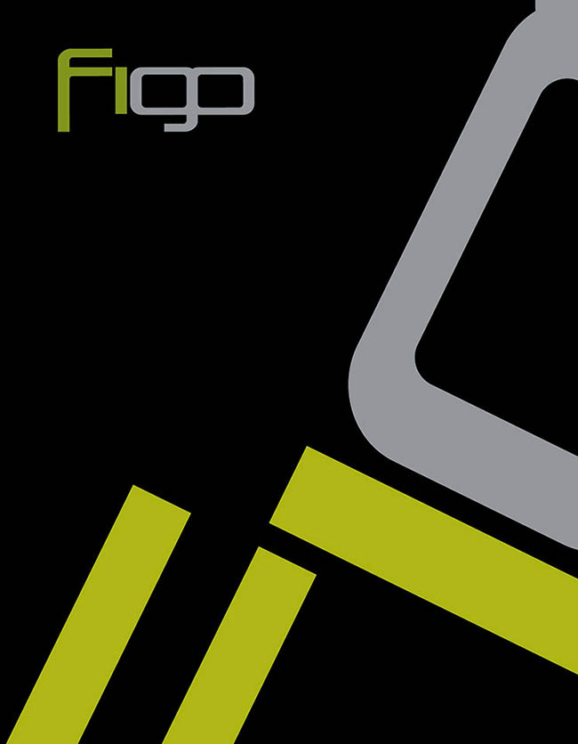 Schwarzes Bild mit schräg gestelltem zum Teil angeschnittenen Figo Logo