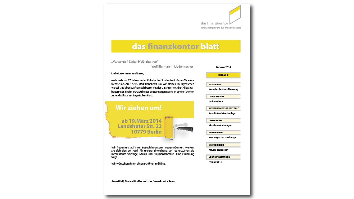 Das Finanzkontor Blatt