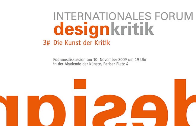 Veranstaltungsreihe designkritik