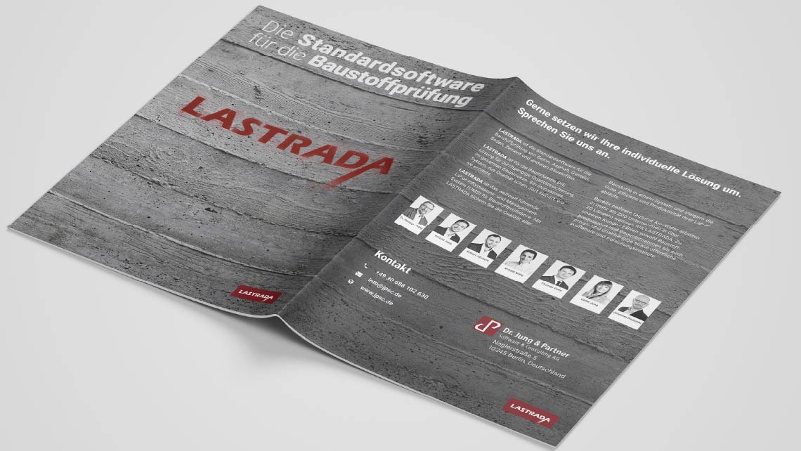 Mock-Up des Flyers zum Thema Beton