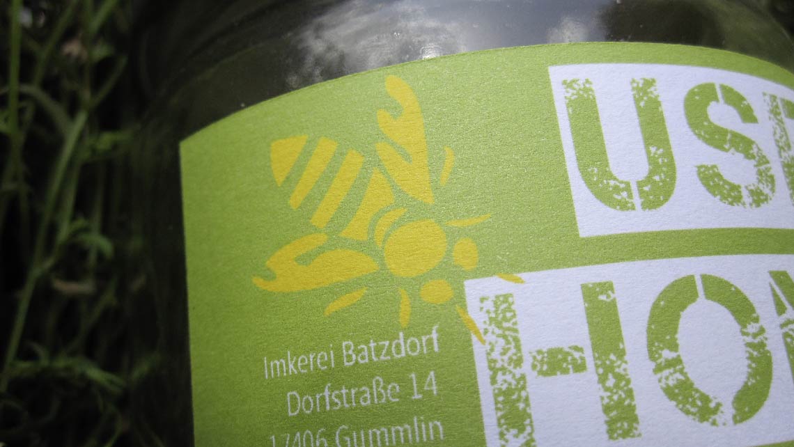 Foto Honigglas mit Etikett