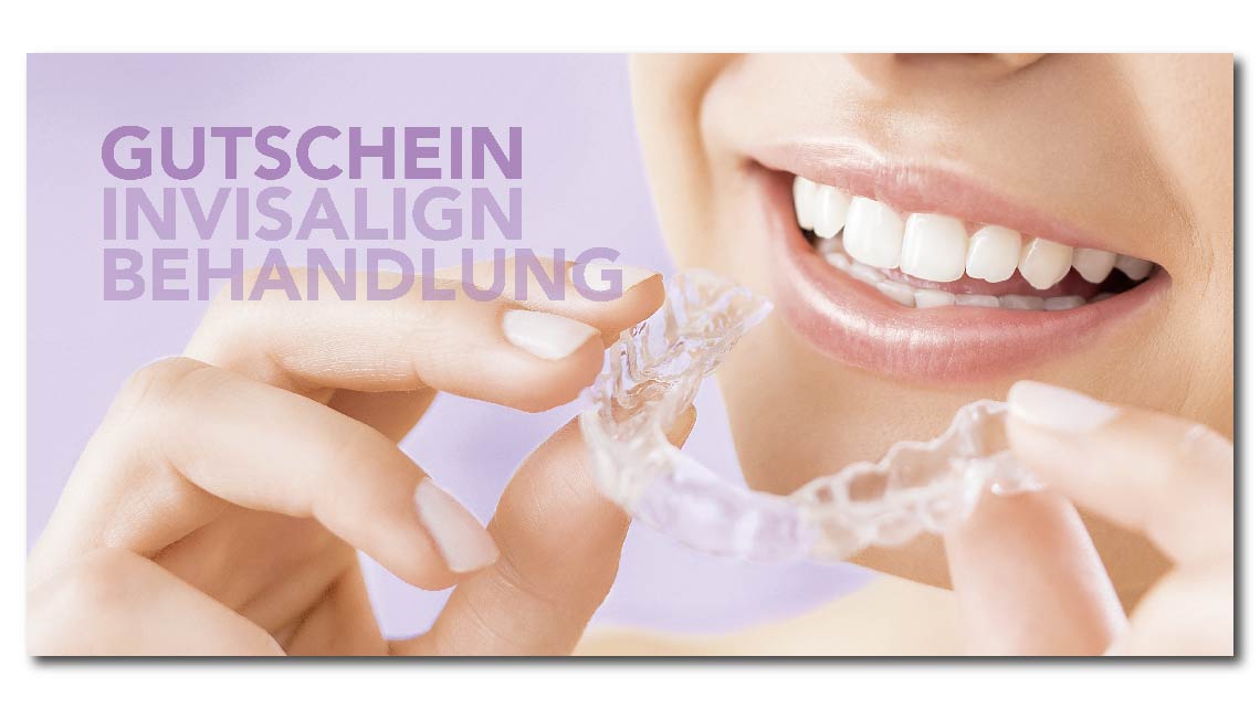 Gutschein Vorderseite für Invisalign Zahnspangen